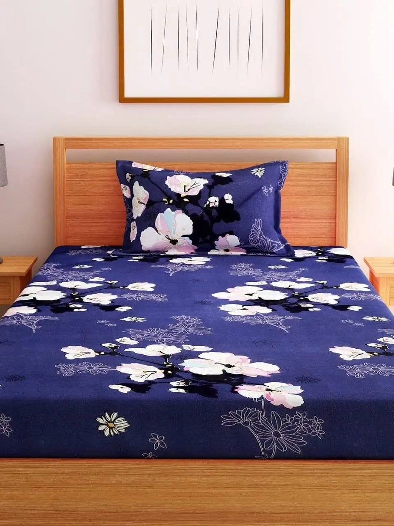 STARNSTYLE Premium 160 TC Ezyption Cotton Bedsheet for Single Bed with 1 Pillow Cover - Macaroon - Image 3